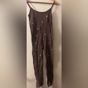 Zara Women’s jumpsuit Brown/Flower Design Size M-L